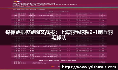 锦标赛排位赛图文战报：上海羽毛球队2-1商丘羽毛球队